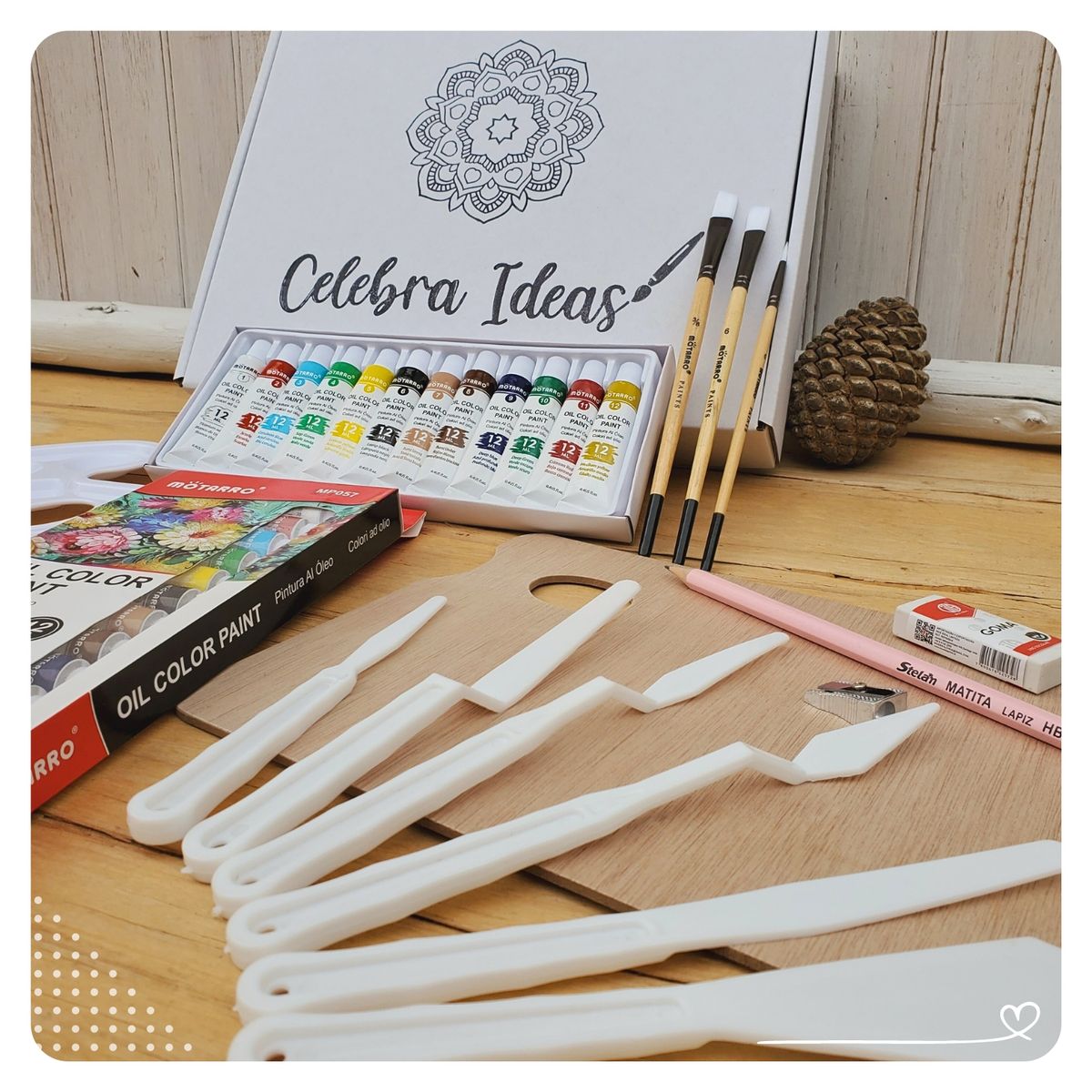 CELEBRA IDEAS - Set de Arte Pinturas Óleos Kit de Arte 26 piezas