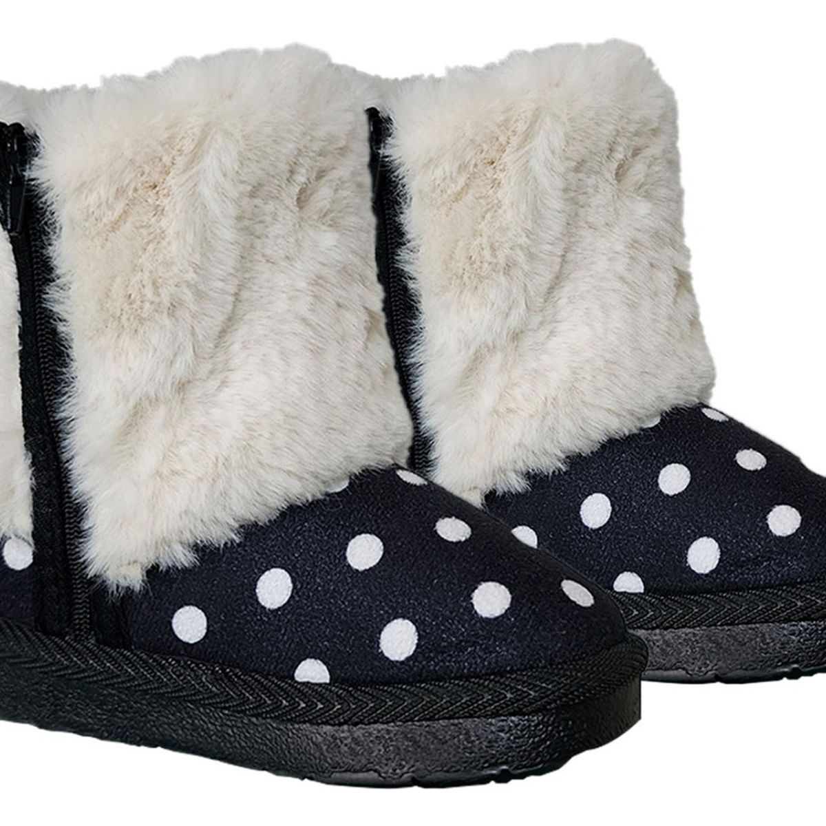 GENERICO - Botines Invierno Con Chiporro Niña Puntos Negro - 7236
