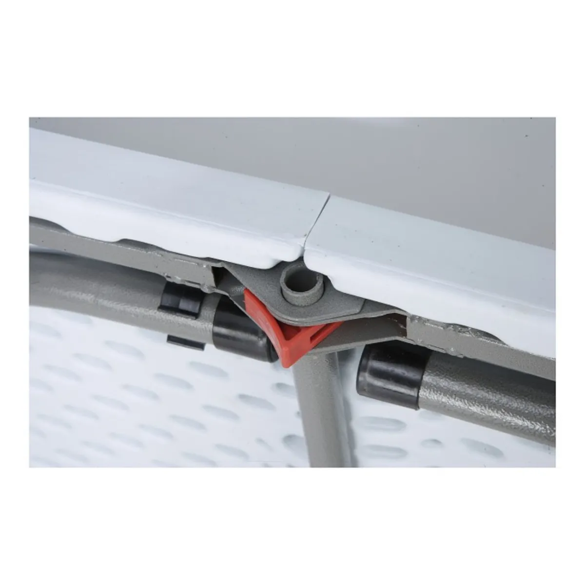 AMUV - Mesa plegable 152x70x74 cm tipo maleta blanca