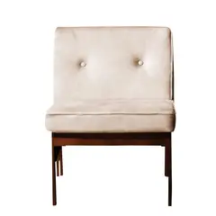 LATAM HOME - Sitial Colonia Beige Con Patas De Madera
