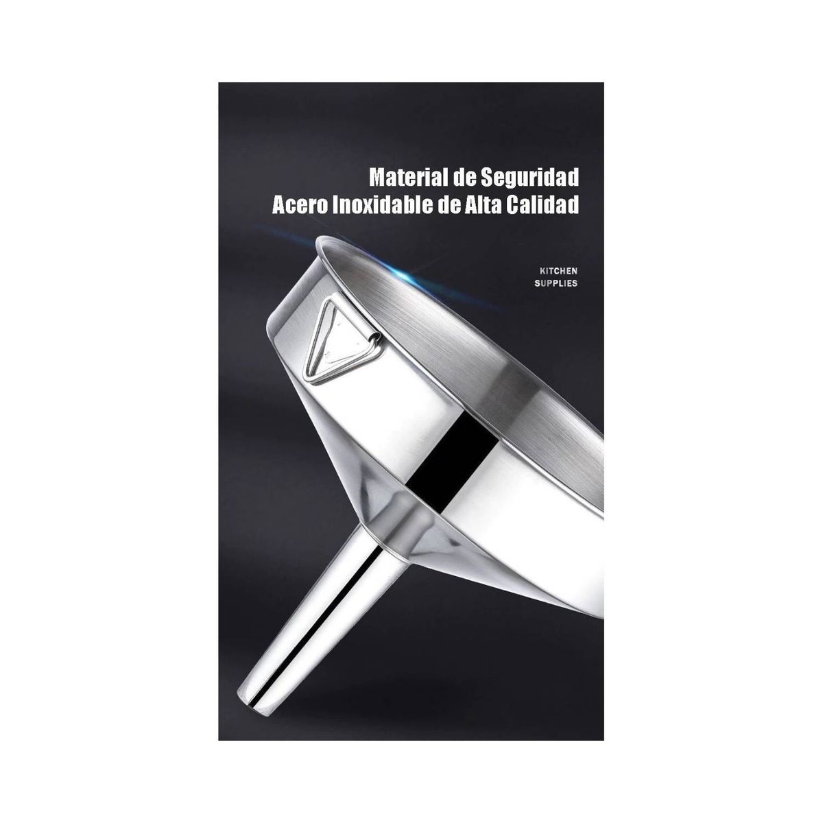 U BUY - 6x  Embudo Acero Inoxidable Multiusos 12cm