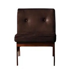 LATAM HOME - Sitial Colonia Cuero Café Y Madera