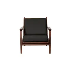 LATAM HOME - Sitial Neuss Pu Negro Con Asiento Acolchado