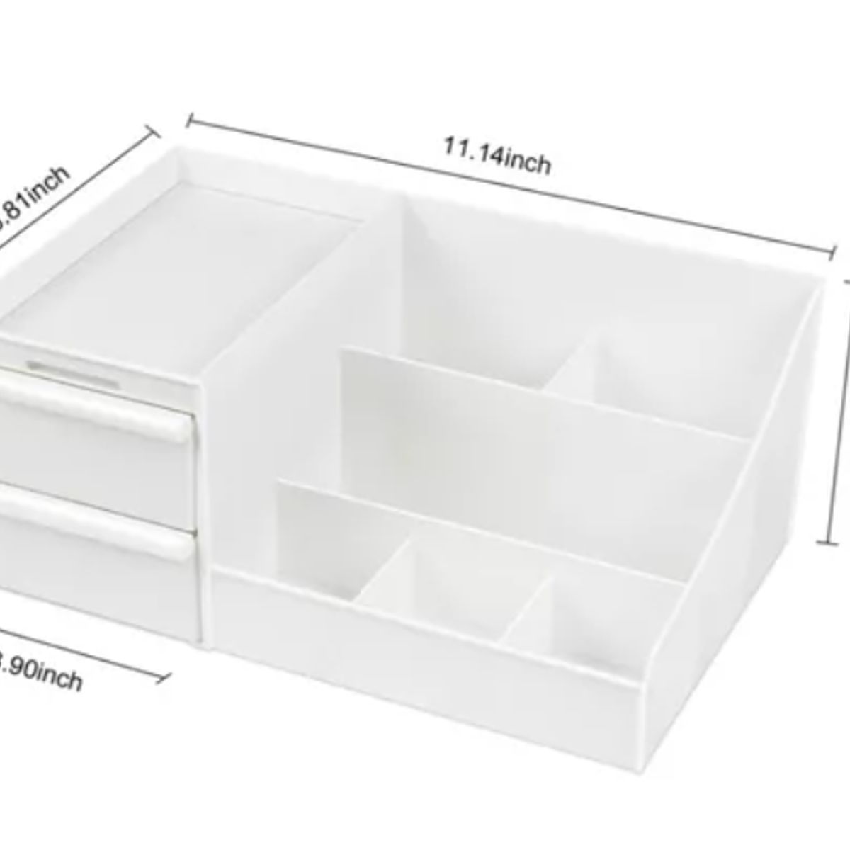 GENERICO - Caja Organizador Cosmeticos Maquillajes Cosmetiqueros Blanco