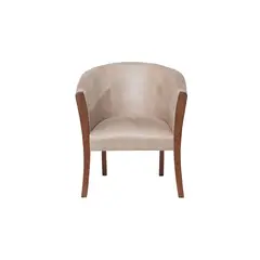 LATAM HOME - Sitial Dortmund Beige Cuero Y Madera