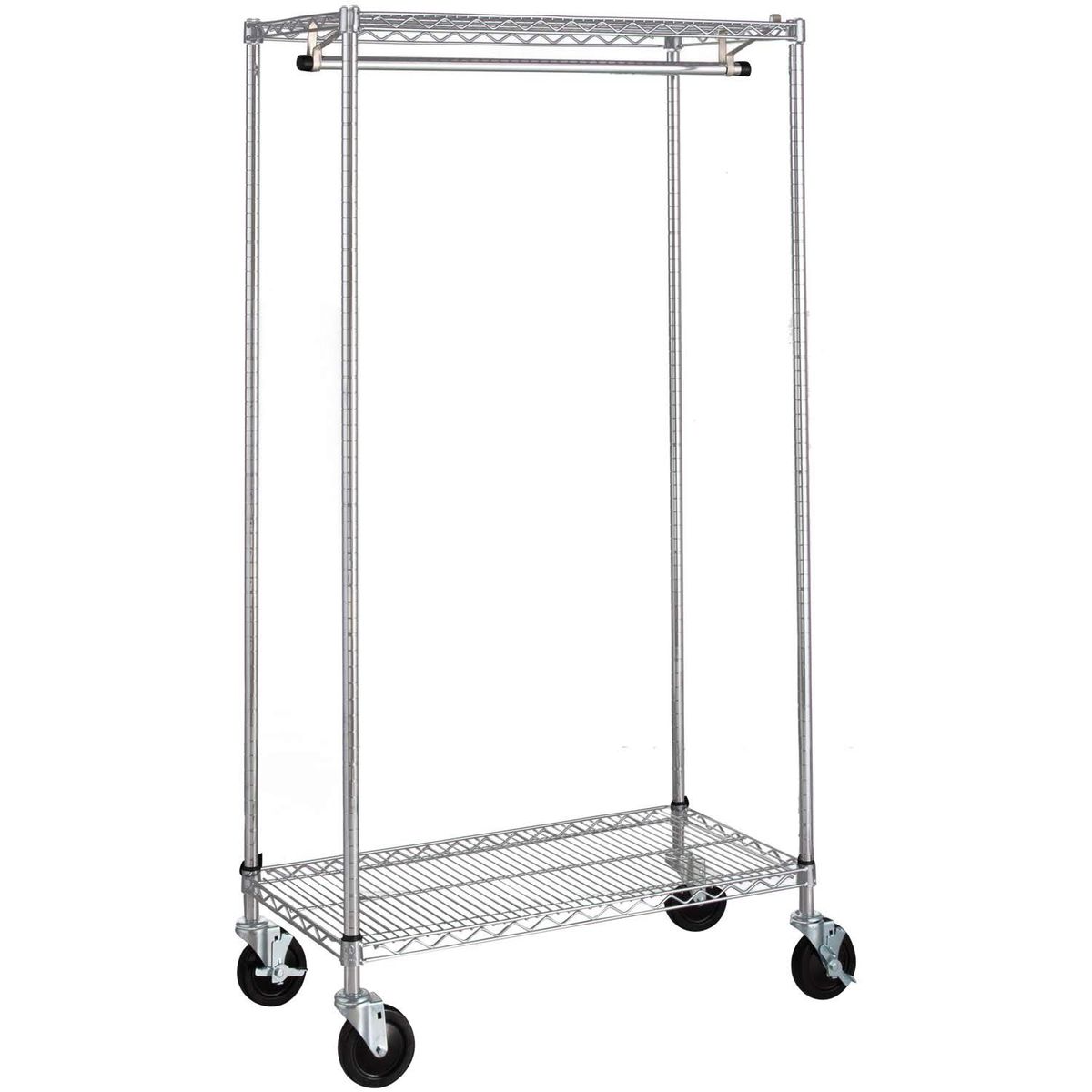 AUTORODEC - Ropero Acero Cromado 46X91X160 Cm con ruedas