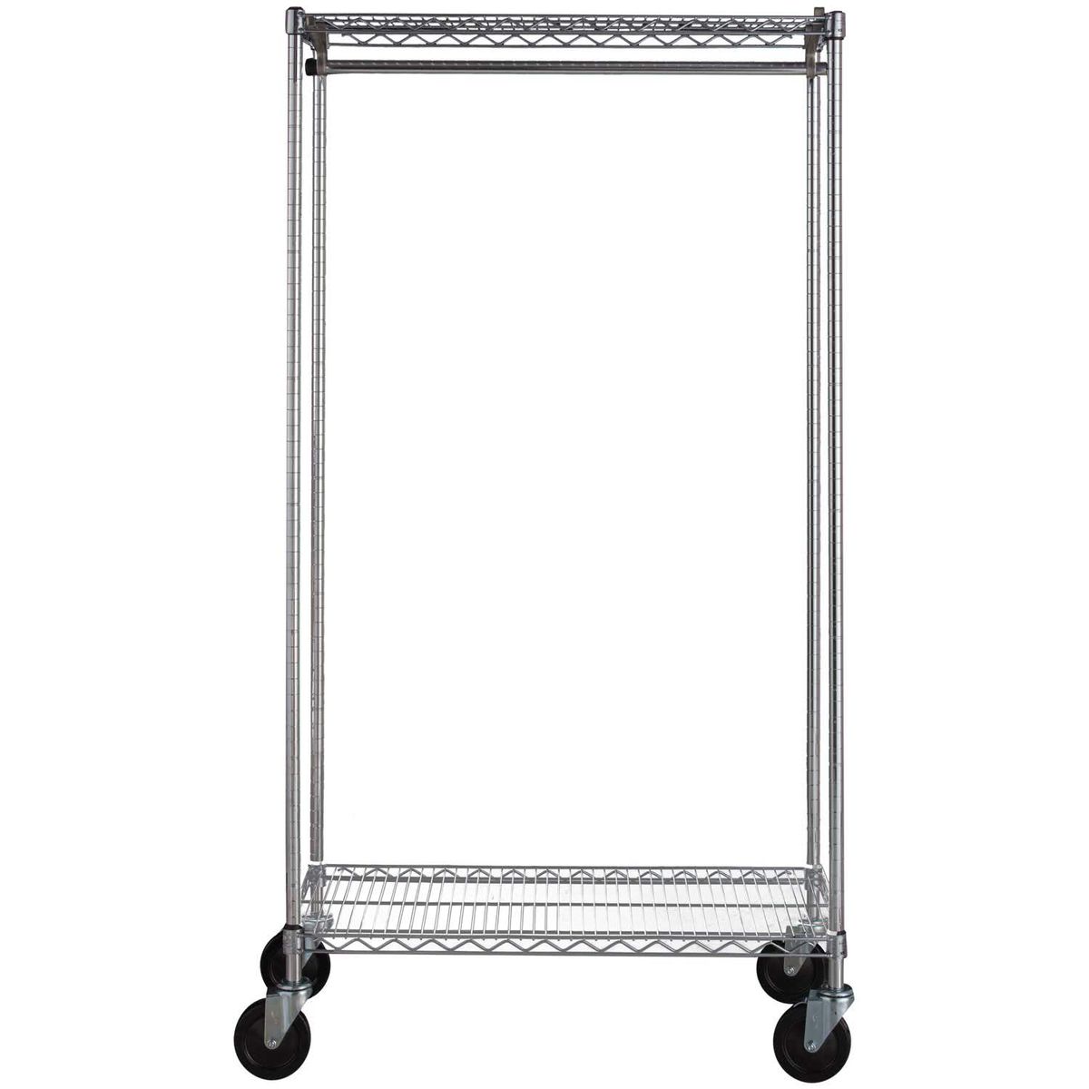 AUTORODEC - Ropero Acero Cromado 46X91X160 Cm con ruedas