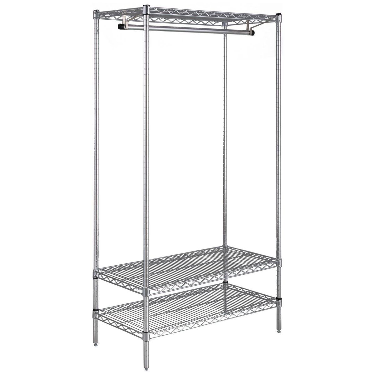 AUTORODEC - Ropero Acero Cromado 46X91X160 Cm 2 Repisas inferiores