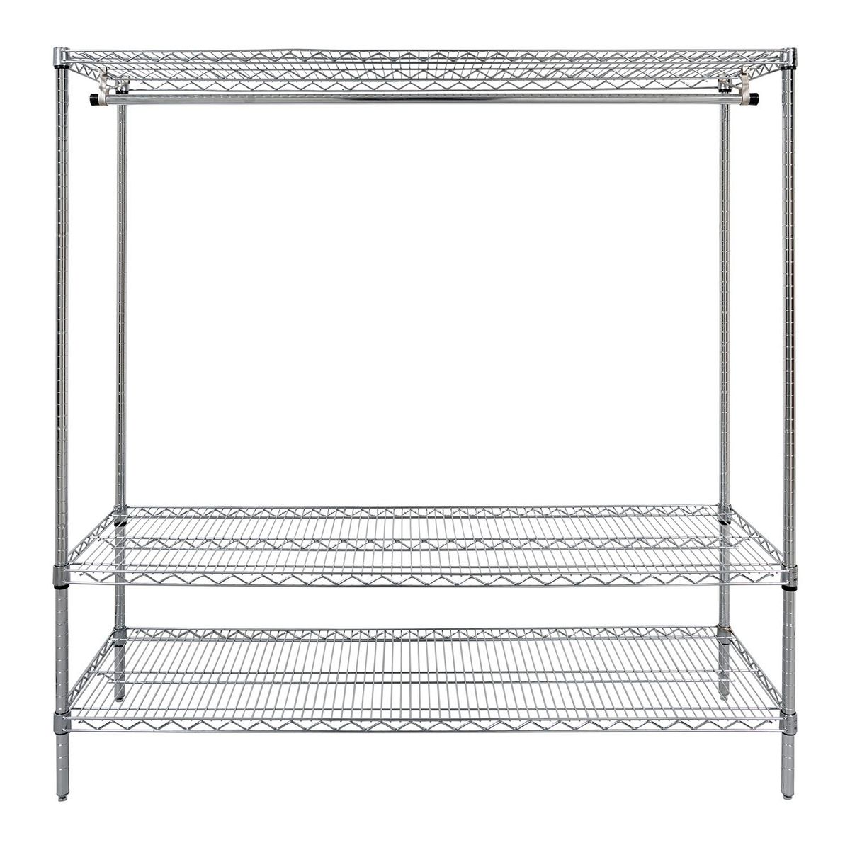 AUTORODEC - Ropero Acero Cromado 46X152X160 Cm 2 Repisas inferiores