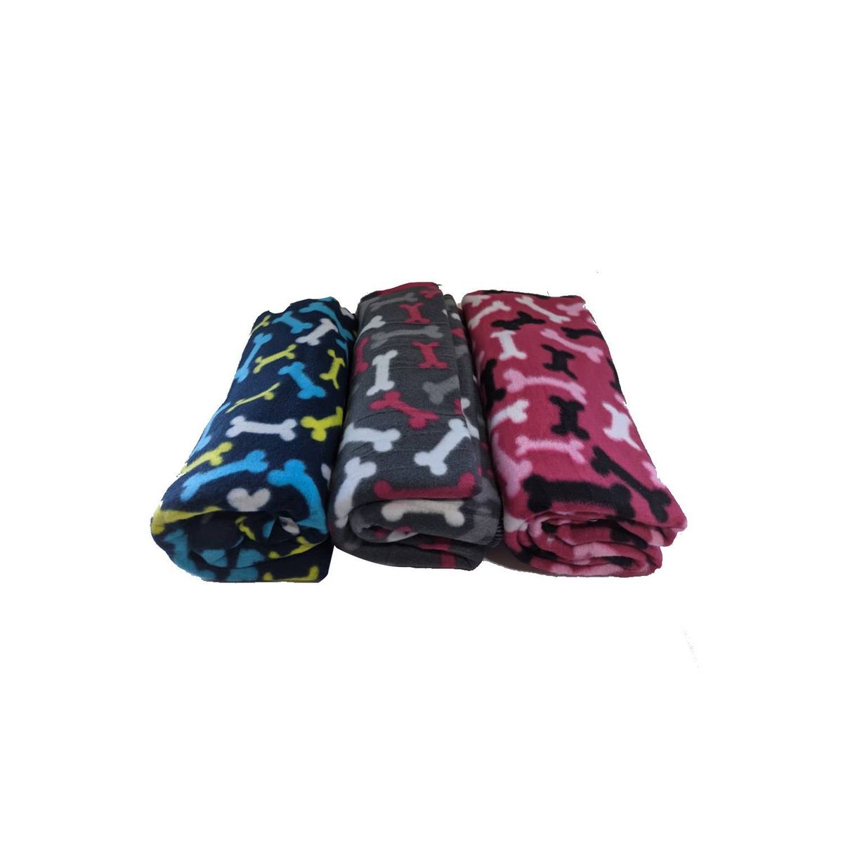 GENERICO - Pack x3 Manta De Polar Mascotas Perros Y Gatos 90 x 120cm.