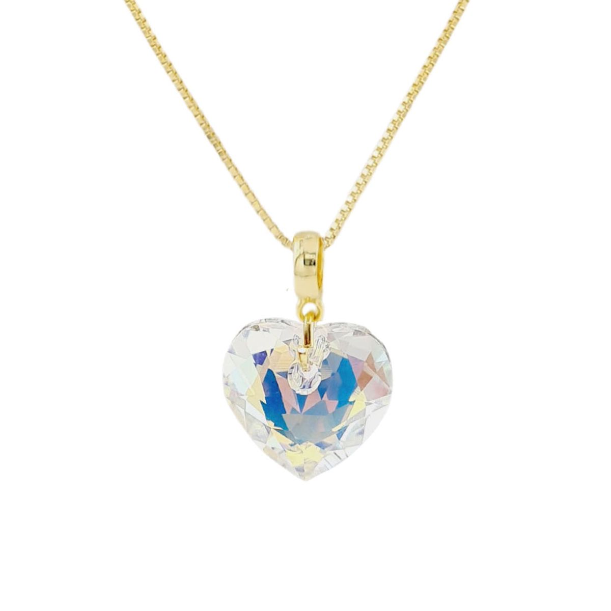 JOYAS MONTERO - Collar Amor Gold 24K creado con cristales de Swarovski® Aurora Boreal
