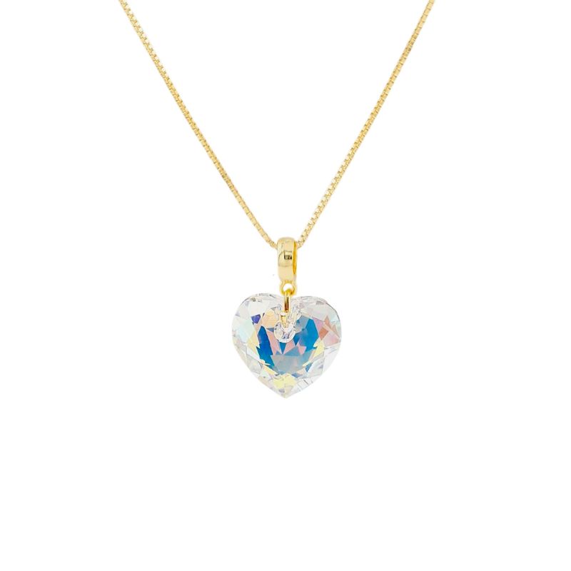JOYAS MONTERO - Collar Amor Gold Cristal Genuino Aurora Boreal