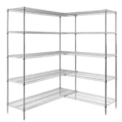 AUTORODEC - Estante en L Acero Cromado 152x137x188 cm 5 Repisas
