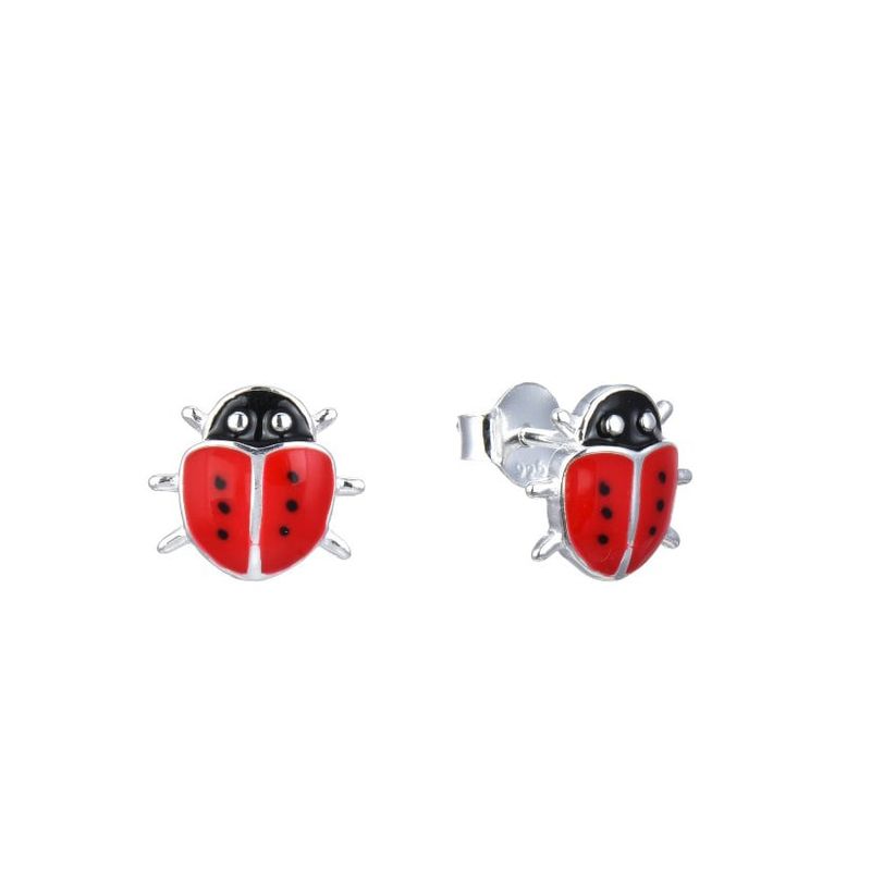 ANDREA COGGIOLA JOYAS - Aros Chinita Rojo Plata Fina 925