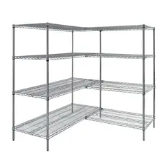 AUTORODEC - Estante en L Acero Cromado 152x152 x 160 cm 4 Repisas