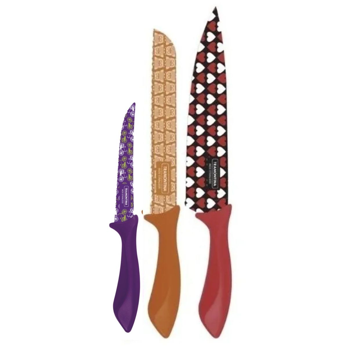 TRAMONTINA - Set 3 Cuchillos Color Cut Tramontina Para Cocina