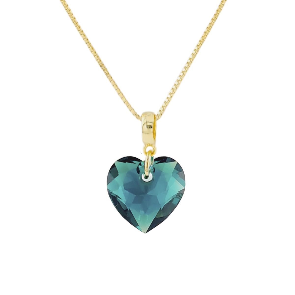 JOYAS MONTERO - Collar Amor Gold 24K creado con cristales de Swarovski® Emerald