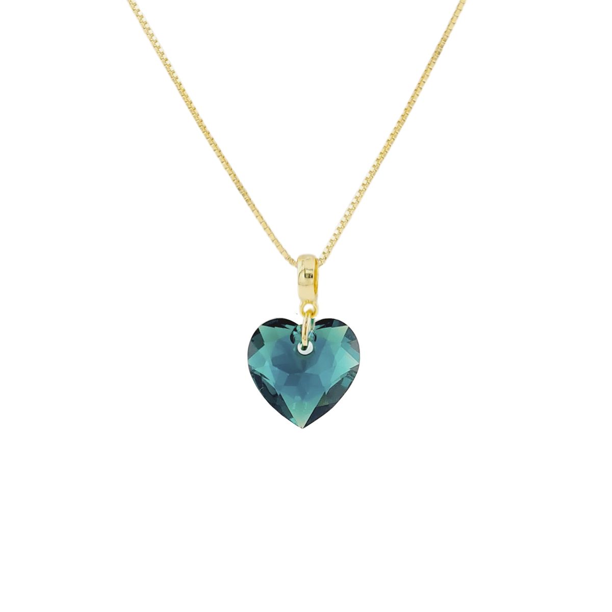 JOYAS MONTERO - Collar Amor Gold 24K creado con cristales de Swarovski® Emerald
