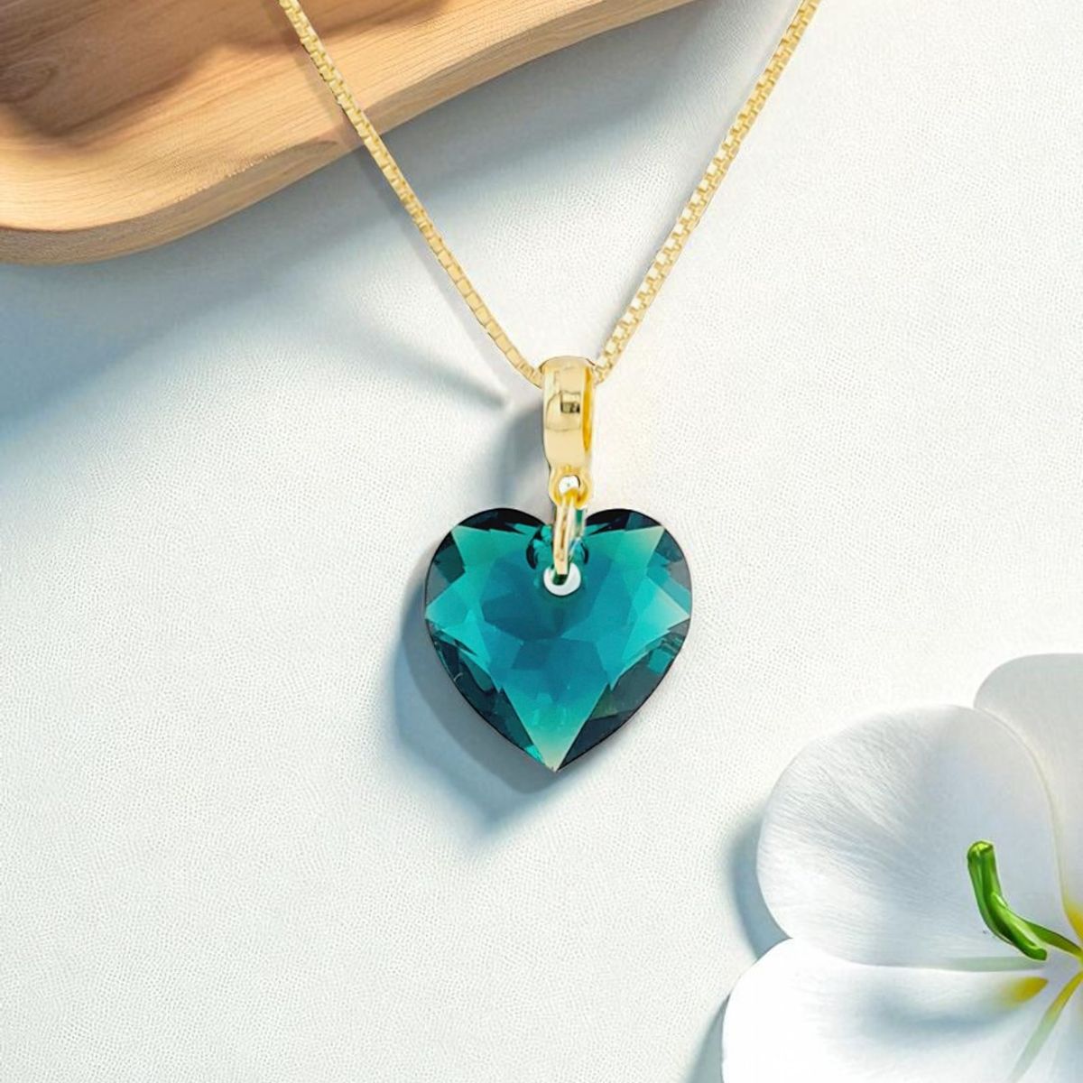 JOYAS MONTERO - Collar Amor Gold 24K creado con cristales de Swarovski® Emerald