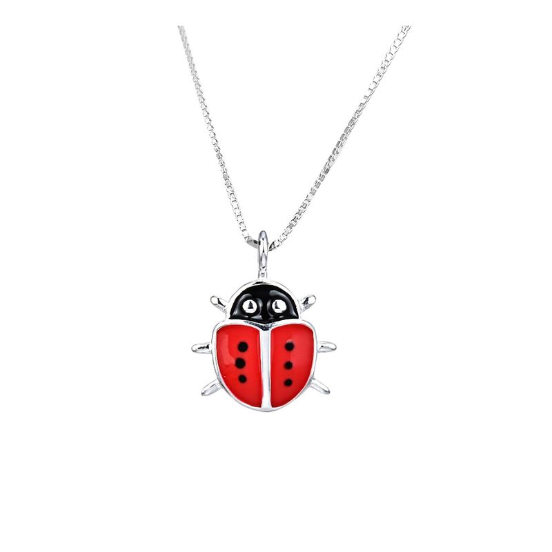 ANDREA COGGIOLA JOYAS - Collar Chinita Rojo Plata Fina 925