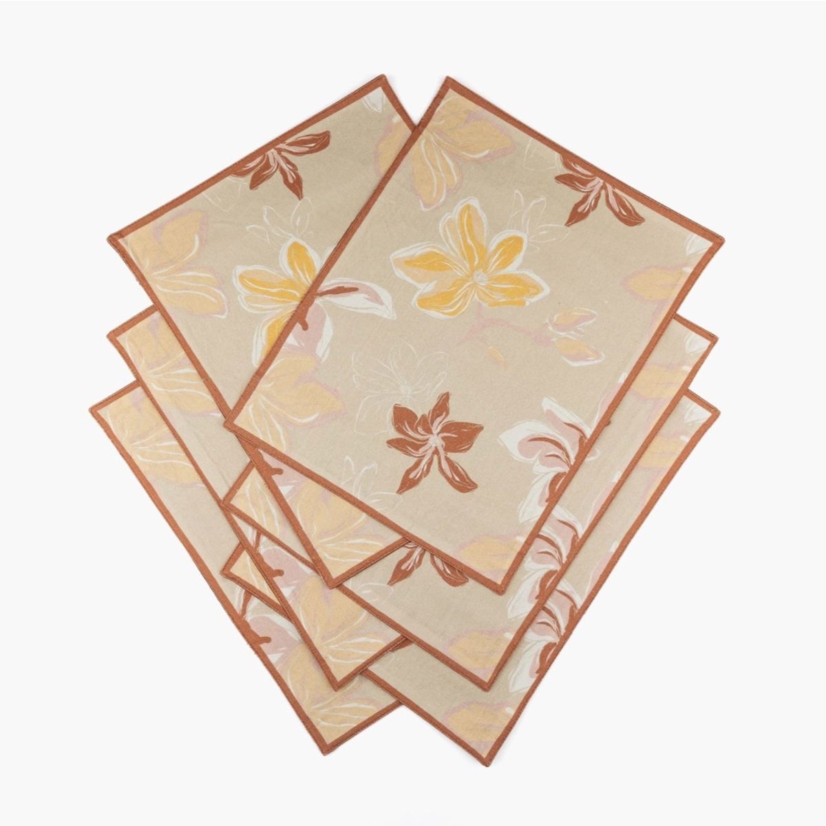 LOUNGE - Set Individuales Flores Acuarela Beige LOUNGE