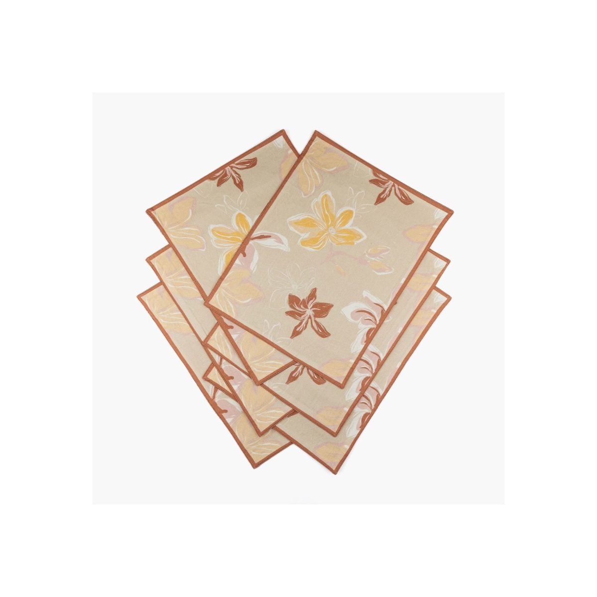 LOUNGE - Set Individuales Flores Acuarela Beige LOUNGE