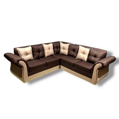 Imagen 2 del producto Seccional 5 cuerpos Marsella bicolor lino café beige