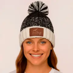 NIBA - Gorro Lana Radal Blanco Azul Marino