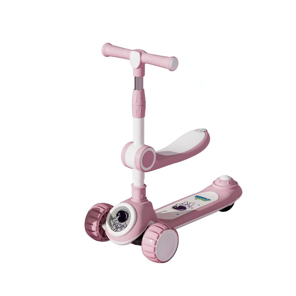 BABYLUNA - Scooter 2 En 1, Rueda Con Luz Y Sonido, Spaceman Rosado…