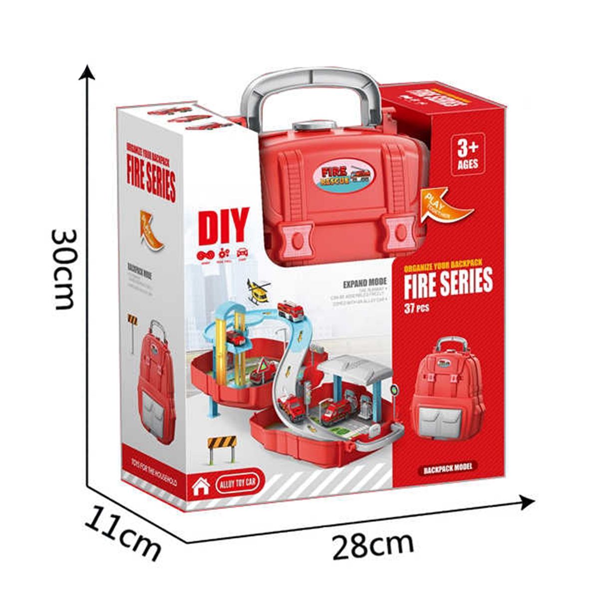 BABYLUNA - Juguete Mochila De Juegos, Fire Series, Autopista, 3 Autos Y Avión…