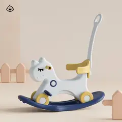 BABYLUNA - Caballo 4 en 1, Balancín, Andador y tabla equilibrio Azul…