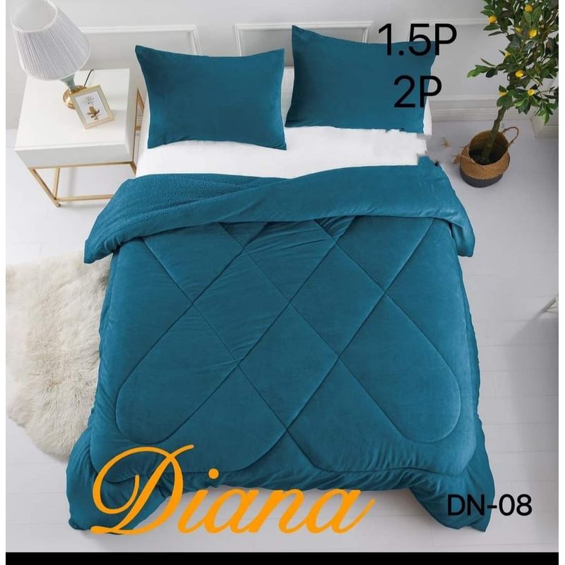 GENERICO - Cobertor de invierno Plush con chiporro 2 Plazas - Turquesa oscuro (D)