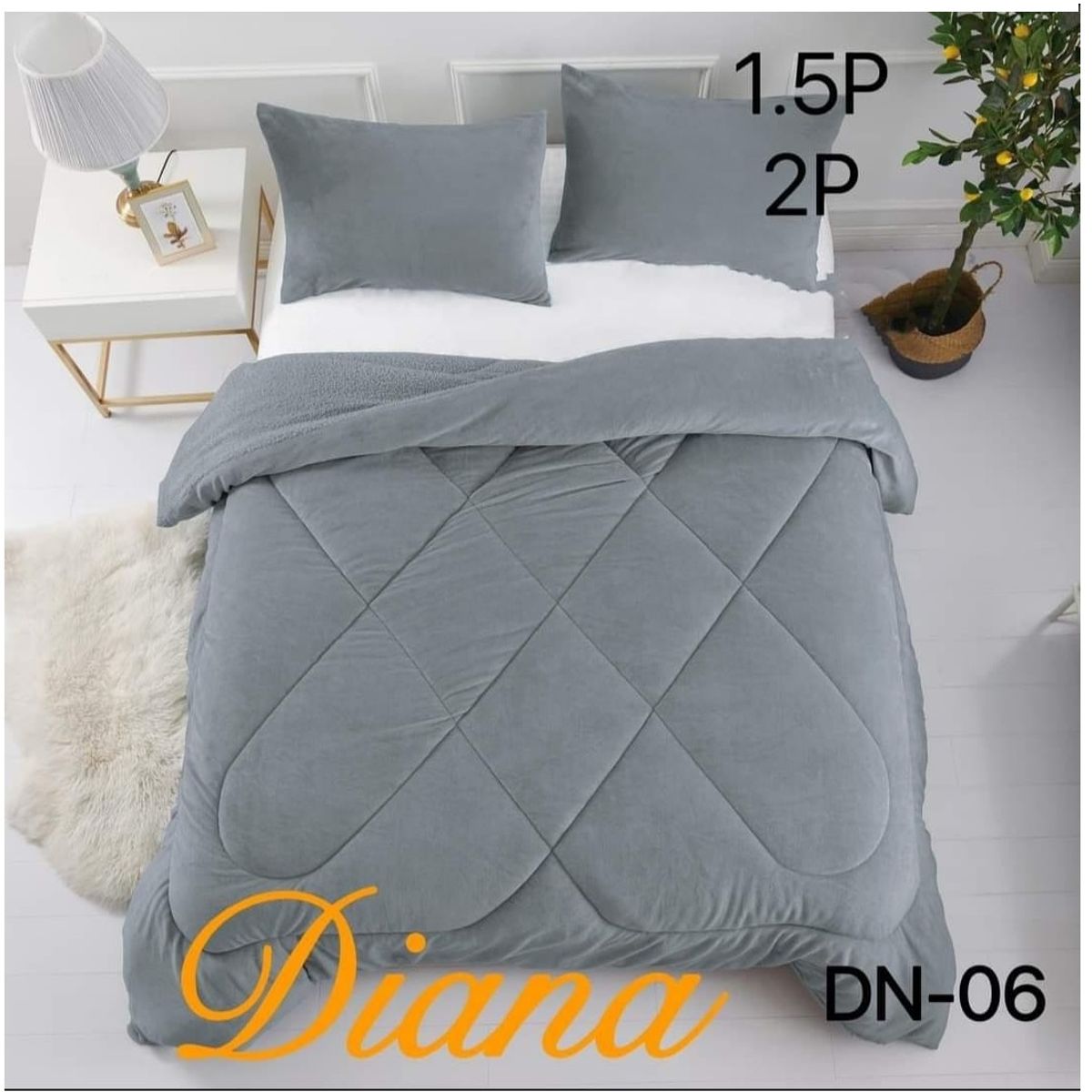 GENERICO - Cobertor de invierno Plush con chiporro 2 Plazas - Gris (D)