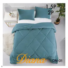 GENERICO - Plumon Cobertor de invierno de plush y chiporro 2 Plazas - Turquesa