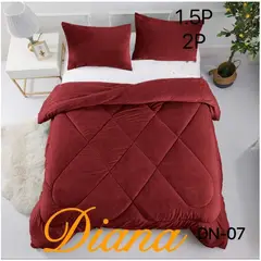 GENERICO - Plumon Sherpa Cobertor de invierno de plush y chiporro 2 Plazas - Burdeo (D)
