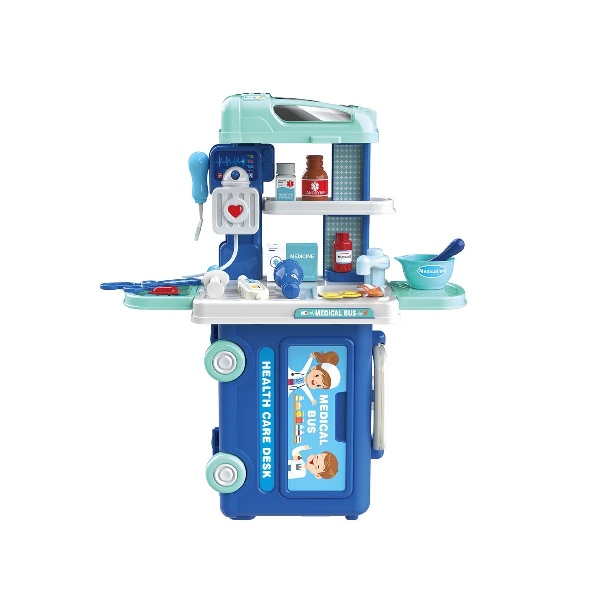 BABYLUNA - Juguete Centro De Juegos, Medical Bus, Set De Juegos De 29 Piezas…