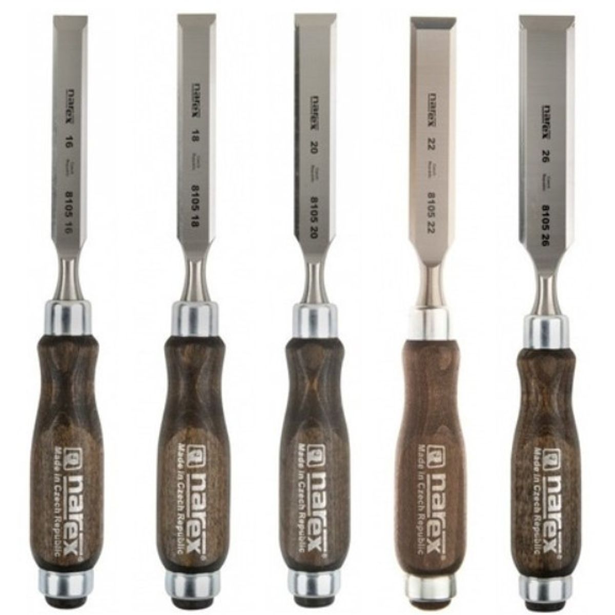 GENERICO - Kit De Formones Ergonomicos 16-18-20-22-26mm Narex