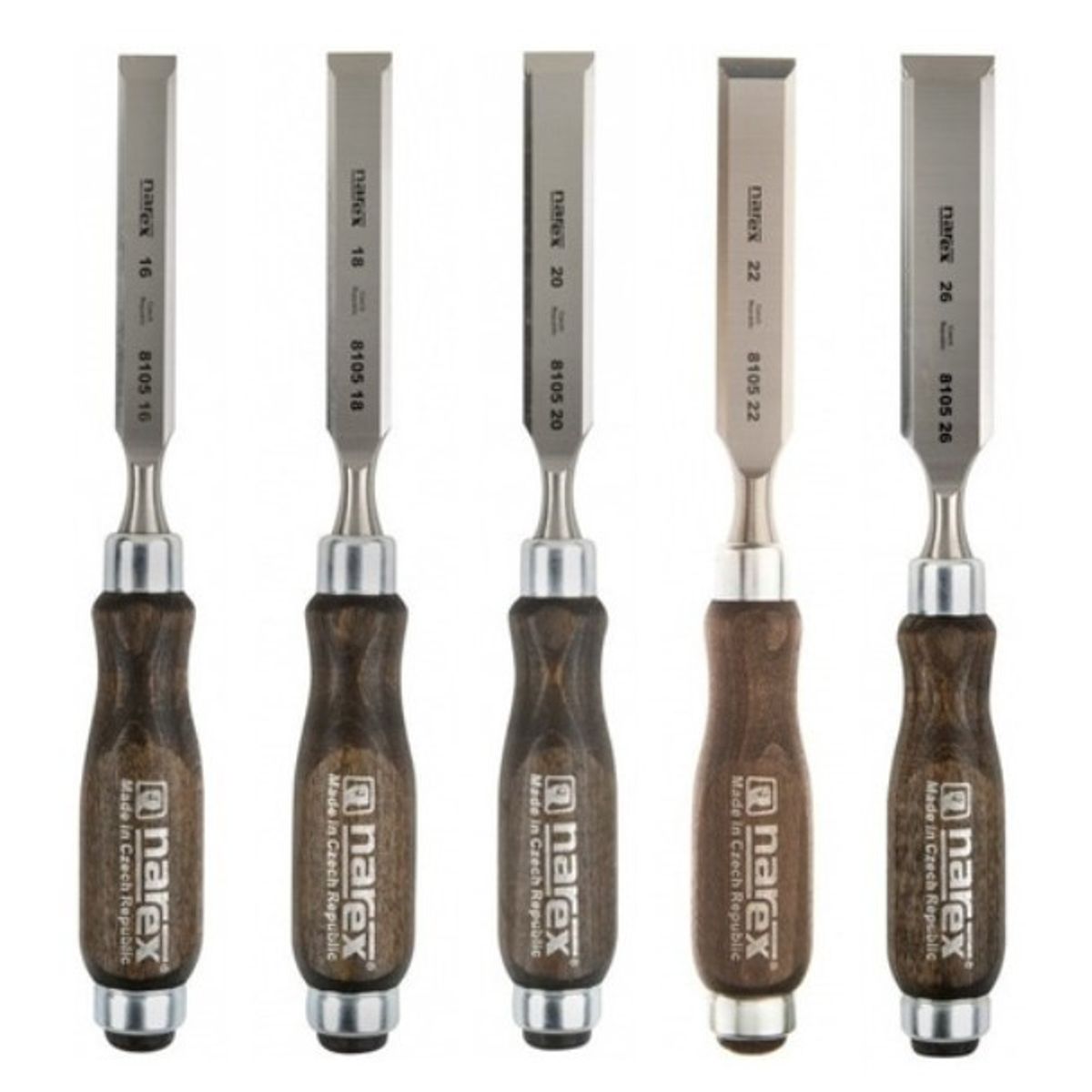 GENERICO - Kit De Formones Ergonomicos 16-18-20-22-26mm Narex