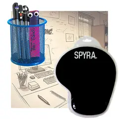 SPYRA - Porta Lápices Azul y Mouse Pad Negro