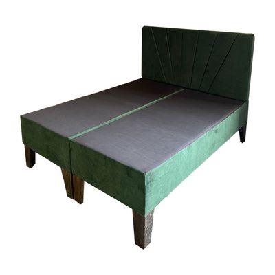 Imagen 2 del producto Base HVM Americana Dividida 2 Plazas Pmadera + Respaldo Verde Oscuro