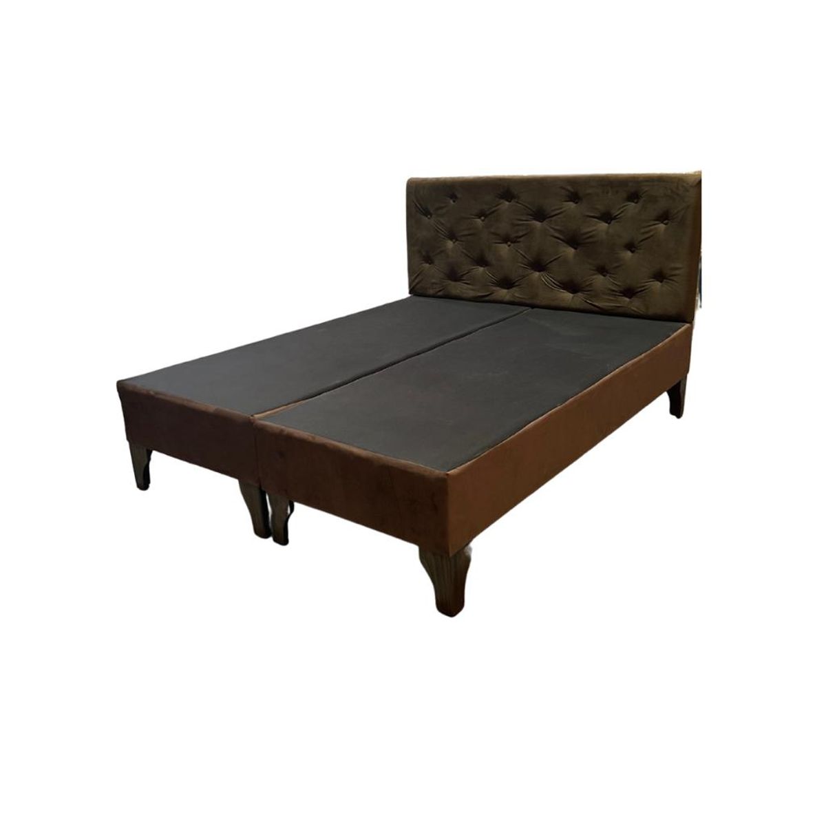 MUEBLES HVM - Base HVM Americana Dividida 2 Plazas Pmadera + Respaldo Cafe