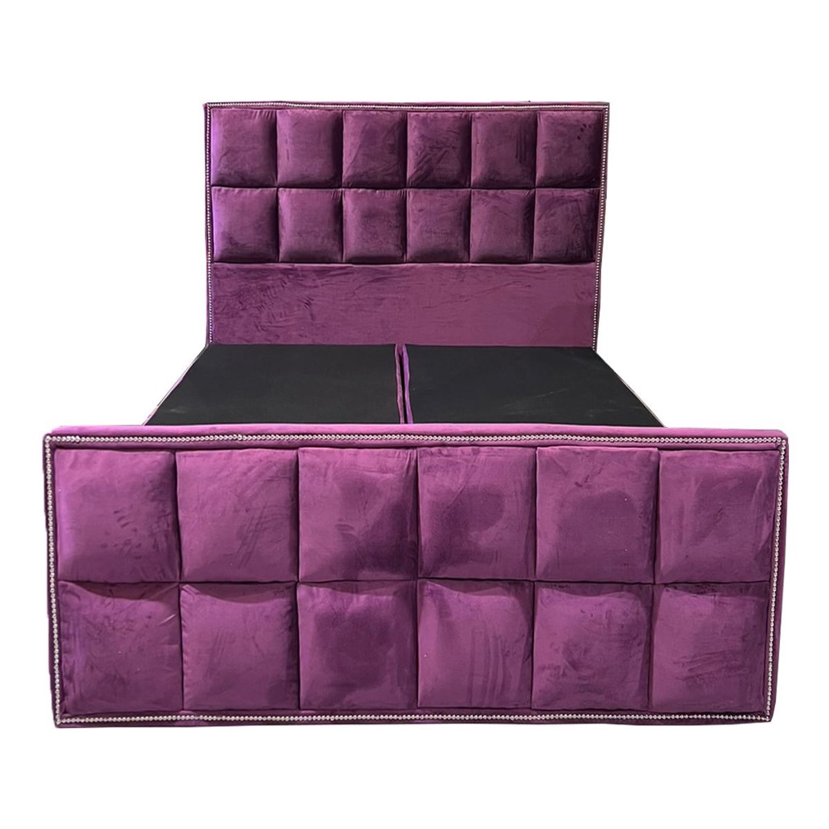 MUEBLES HVM - Base HVM Americana Dividida 2 Plazas Pmadera + Respaldo Morada