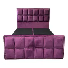 MUEBLES HVM - Base HVM Americana Dividida 2 Plazas Pmadera + Respaldo Morada