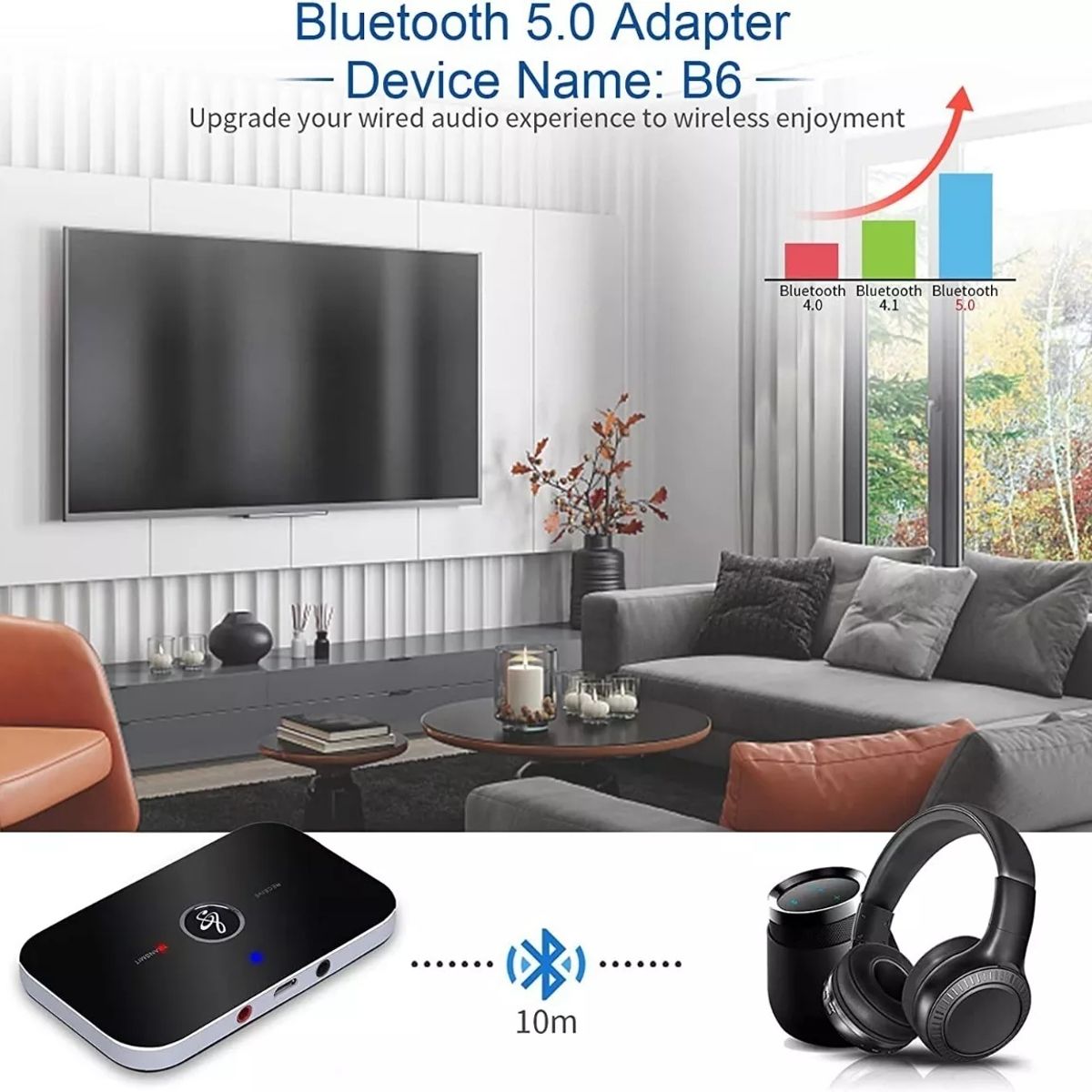 KUANGYE - Receptor Transmisor Bt 50 Adaptador Audio Inalámbrico