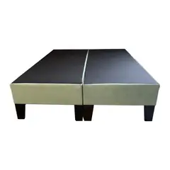 MUEBLES HVM - Base HVM 2 Plazas BD Felpa Verde Menta Pmadera