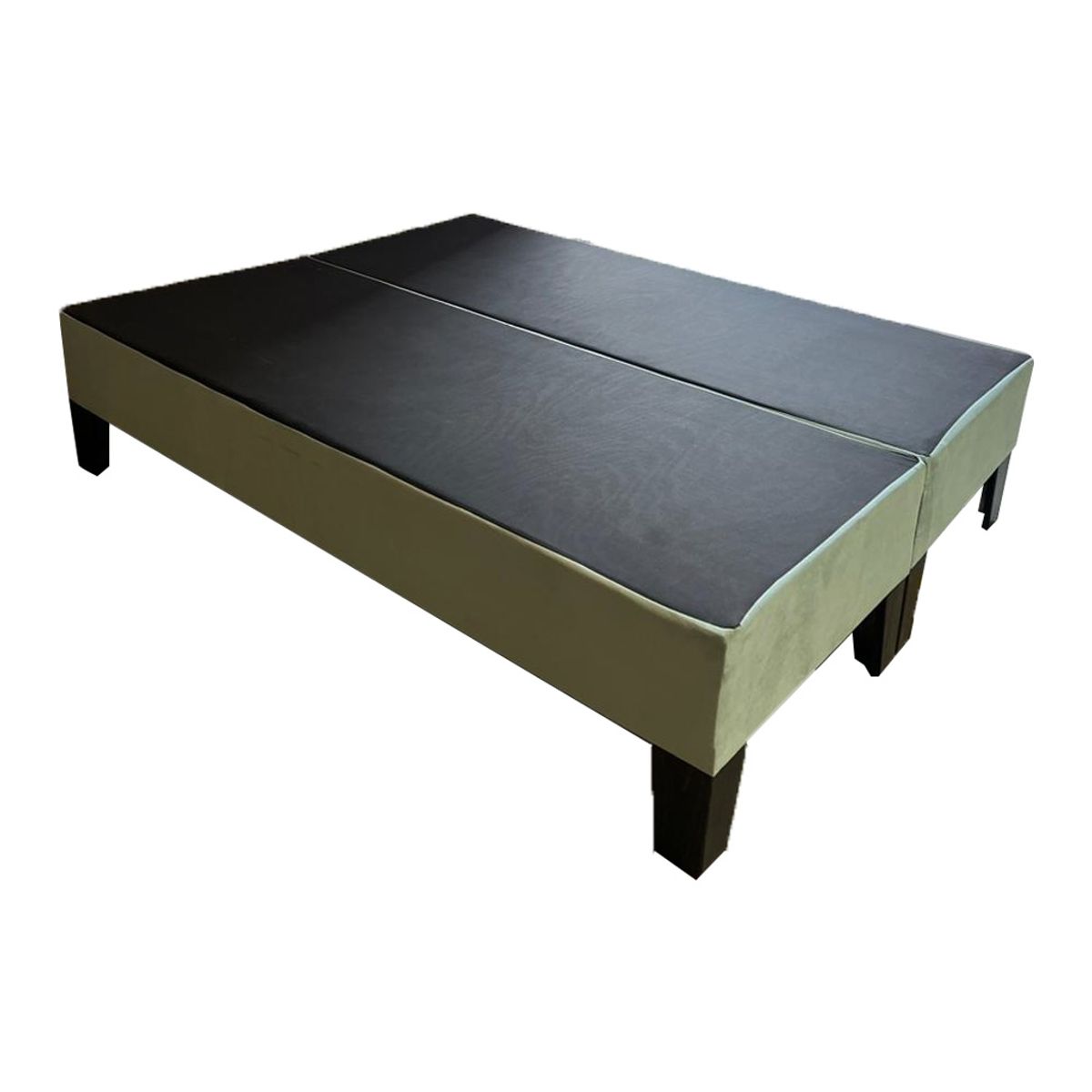 MUEBLES HVM - Base HVM 2 Plazas BD Felpa Verde Menta Pmadera