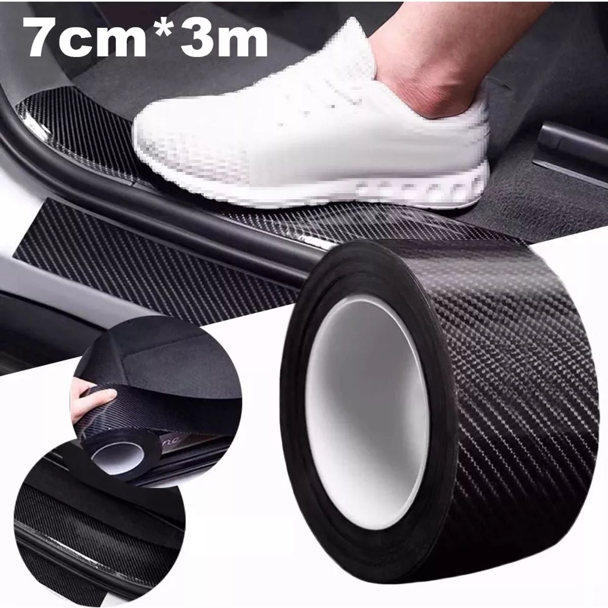 KUANGYE - Cinta Fibra De Carbono Pisadera Protectora Adhesiva 7cm3m