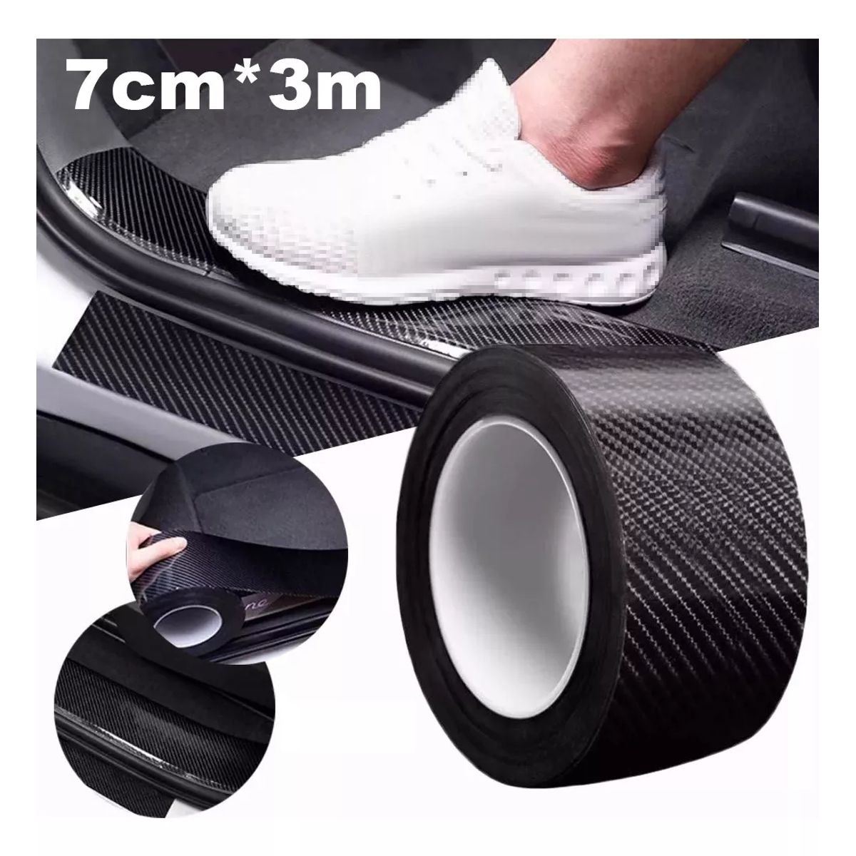 KUANGYE - Cinta Fibra De Carbono Pisadera Protectora Adhesiva 7cm3m