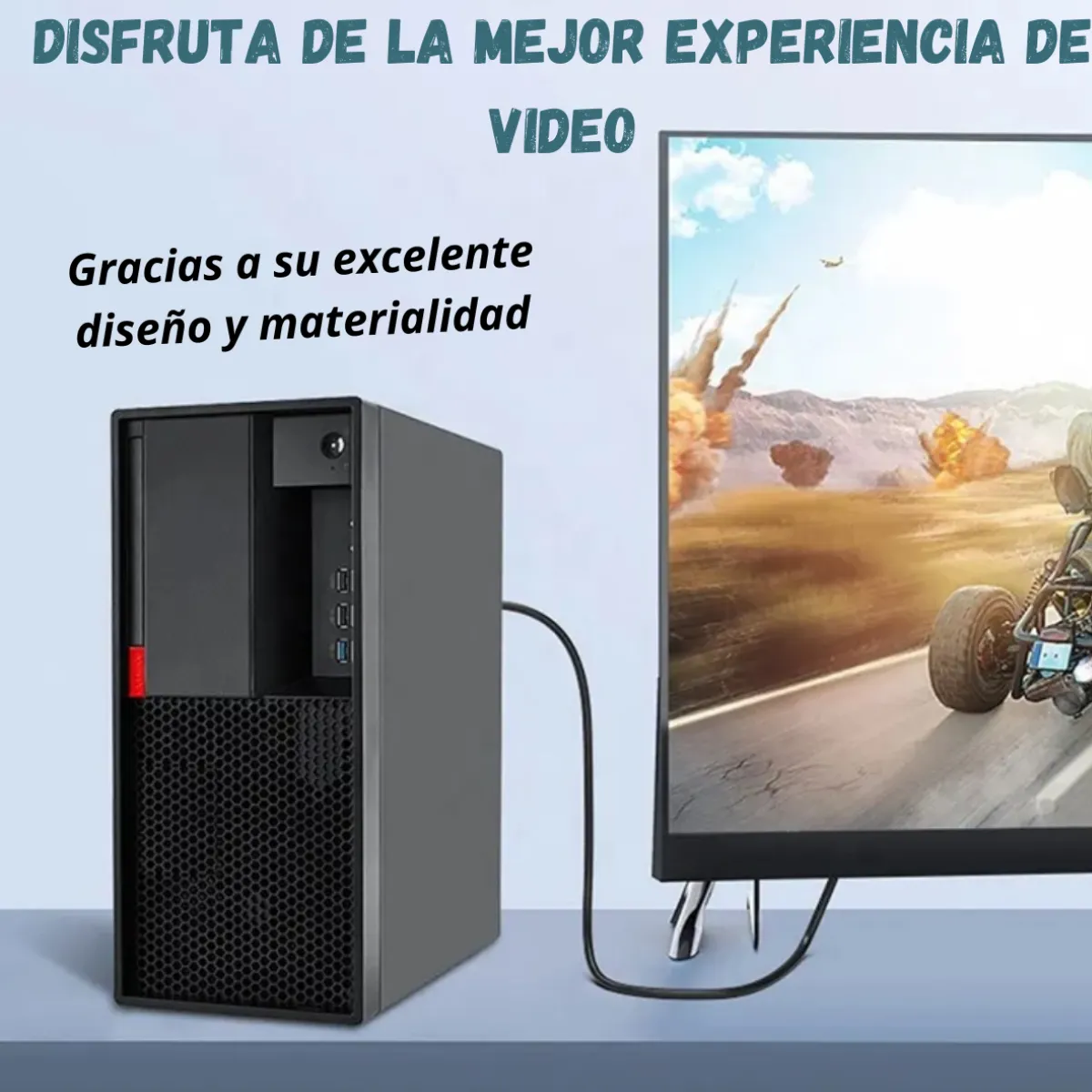 GENERICO - Cable Displayport A Hdmi 1,8 Metros Para Pc Monitor 4k Uhd