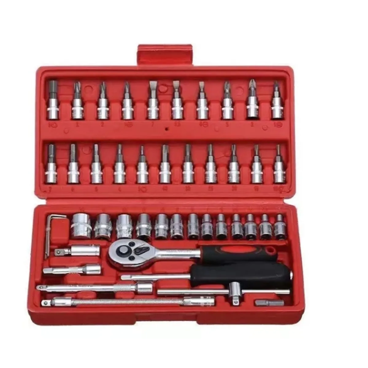 OFERTABKN - Pack 2 Juego Caja Set Dados Chicharra Herramientas 46 Piezas